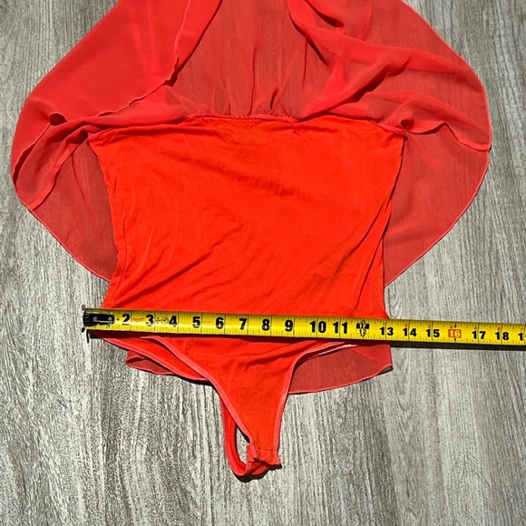 Guess flowy sheer coral orange bodysuit - Picture 7 of 12